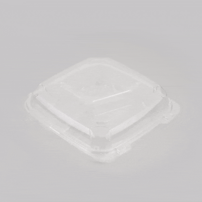 Thermo Tek 41 oz Rectangle Clear Plastic Clamshell Container - 3-Compartment, Anti-Fog - 9" x 8 1/4" x 2 1/2" - 100 count box