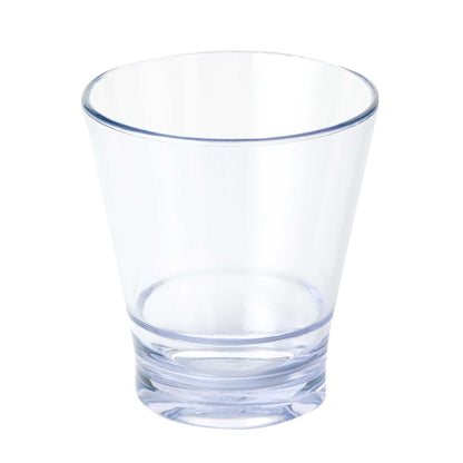 Bev Tek 9 oz SAN Plastic Old Fashioned Glass - Stackable - 3 1/2" x 3 1/2" x 3 3/4" - 12 count box