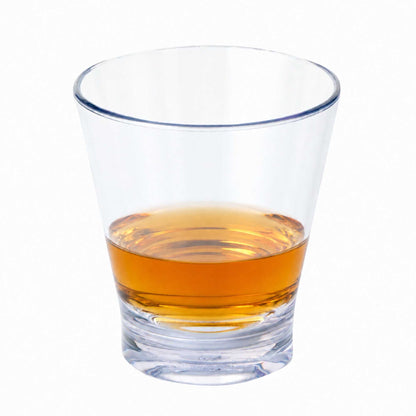 Bev Tek 9 oz SAN Plastic Old Fashioned Glass - Stackable - 3 1/2" x 3 1/2" x 3 3/4" - 12 count box
