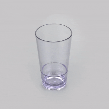 Bev Tek 16 oz SAN Plastic Pint Glass - Stackable - 3 1/2" x 3 1/2" x 5 3/4" - 12 count box