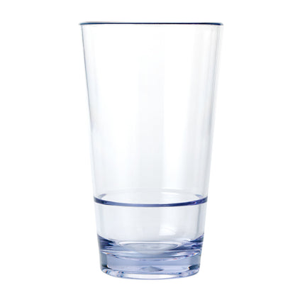 Bev Tek 16 oz SAN Plastic Pint Glass - Stackable - 3 1/2" x 3 1/2" x 5 3/4" - 12 count box