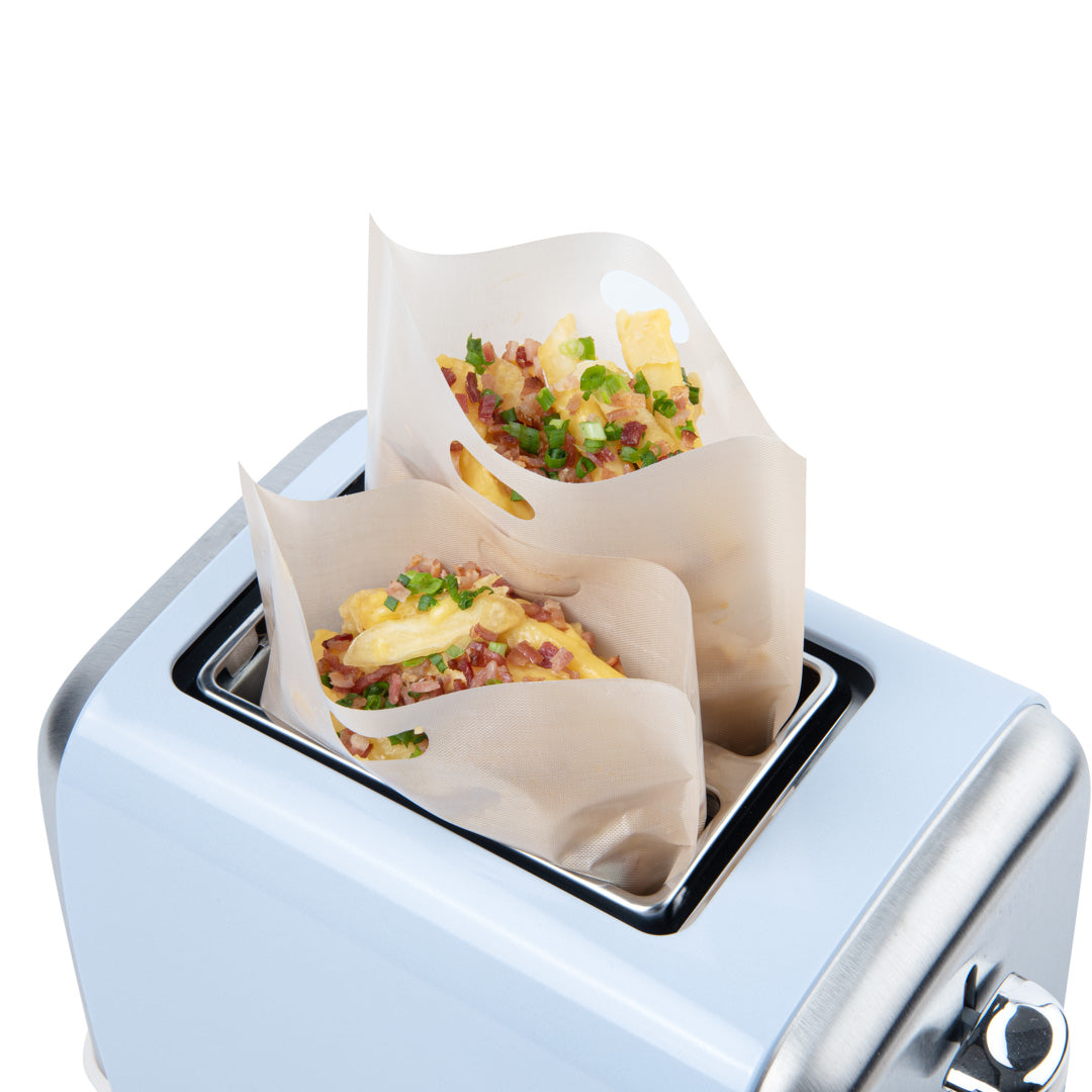 Bag Tek Kraft Plastic Small Toaster Bag - Non-Stick, Heat-Resistant, Semi-Disposable - 6 1/2" x 6 1/4" - 10 count box