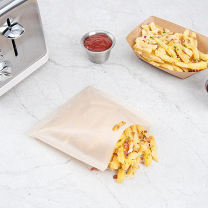 Bag Tek Kraft Plastic Small Toaster Bag - Non-Stick, Heat-Resistant, Semi-Disposable - 6 1/2" x 6 1/4" - 10 count box
