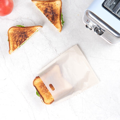 Bag Tek Kraft Plastic Medium Toaster Bag - Non-Stick, Heat-Resistant, Semi-Disposable - 7 1/2" x 6 3/4" - 10 count box