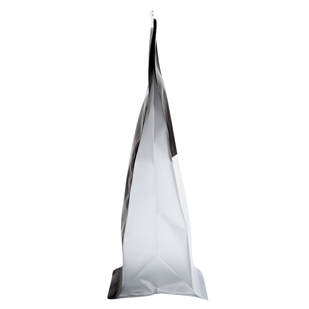 Bag Tek Black Cotton Paper Tin Tie Bag - with Clear Window - 5" x 4" x 11 1/4" - 100 count box