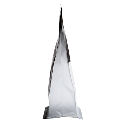 Bag Tek Black Cotton Paper Tin Tie Bag - with Clear Window - 5" x 4" x 11 1/4" - 100 count box