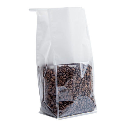 Bag Tek White Cotton Paper Tin Tie Bag - with Clear Window - 5" x 4" x 11 1/4" - 100 count box