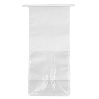 Bag Tek White Cotton Paper Tin Tie Bag - with Clear Window - 5" x 4" x 11 1/4" - 100 count box