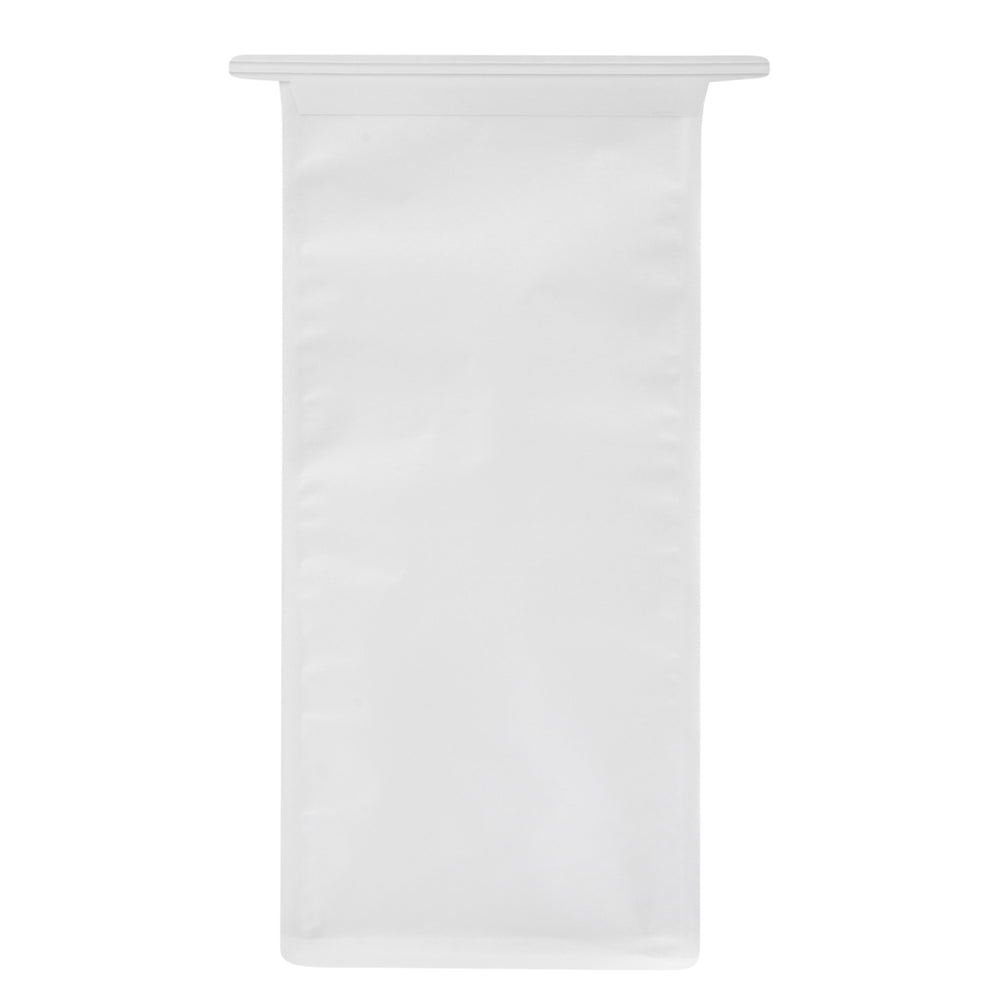 Bag Tek White Cotton Paper Tin Tie Bag - with Clear Window - 5" x 4" x 11 1/4" - 100 count box
