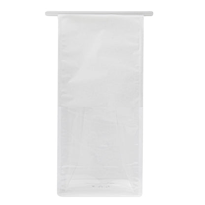 Bag Tek White Cotton Paper Tin Tie Bag - with Clear Window - 5" x 4" x 11 1/4" - 100 count box