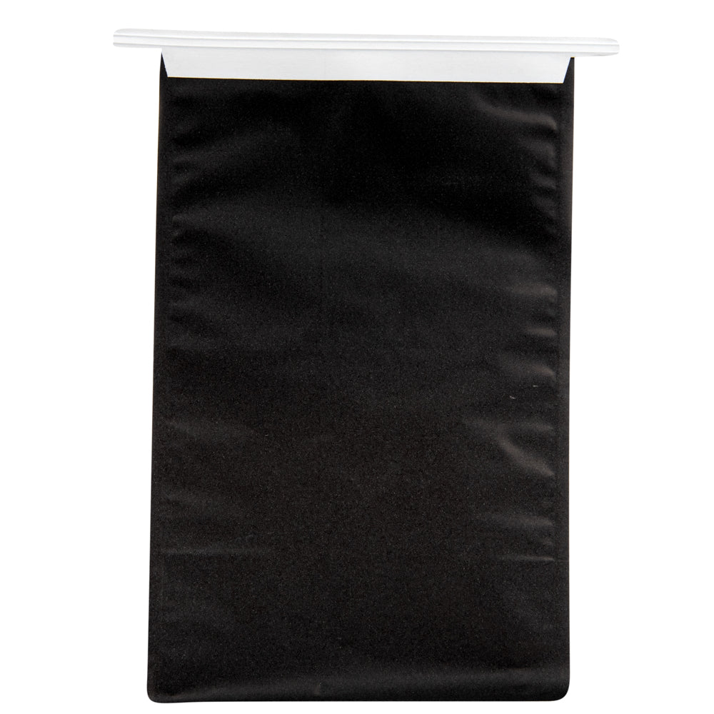 Bag Tek Black Cotton Paper Tin Tie Bag - with Clear Window - 6 1/4" x 5" x 10 1/4" - 100 count box