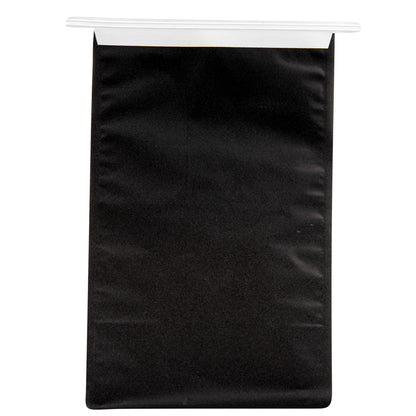 Bag Tek Black Cotton Paper Tin Tie Bag - with Clear Window - 6 1/4" x 5" x 10 1/4" - 100 count box