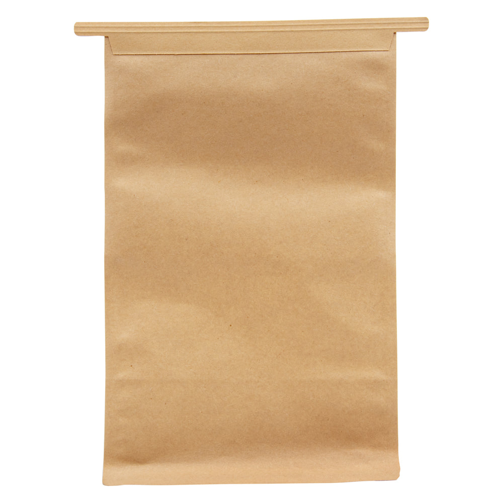 Bag Tek Kraft Cotton Paper Tin Tie Bag - with Clear Window - 6 1/4" x 5" x 10 1/4" - 100 count box