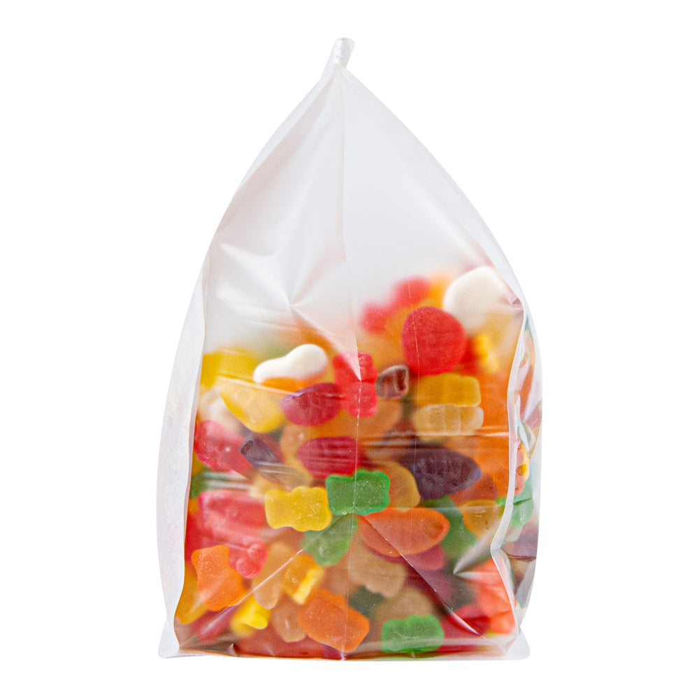 Bag Tek White Cotton Paper Tin Tie Bag - with Clear Window - 6 1/4" x 5" x 10 1/4" - 100 count box