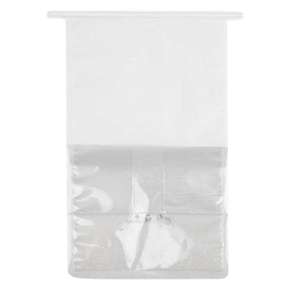 Bag Tek White Cotton Paper Tin Tie Bag - with Clear Window - 6 1/4" x 5" x 10 1/4" - 100 count box