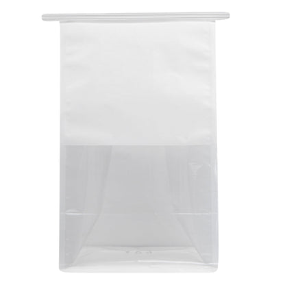 Bag Tek White Cotton Paper Tin Tie Bag - with Clear Window - 6 1/4" x 5" x 10 1/4" - 100 count box