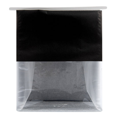 Bag Tek Black Cotton Paper Tin Tie Bag - with Clear Window - 8 3/4" x 4 1/2" x 10 3/4" - 100 count box