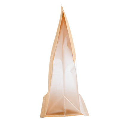 Bag Tek Kraft Cotton Paper Tin Tie Bag - with Clear Window - 8 3/4" x 4 1/2" x 10 3/4" - 100 count box