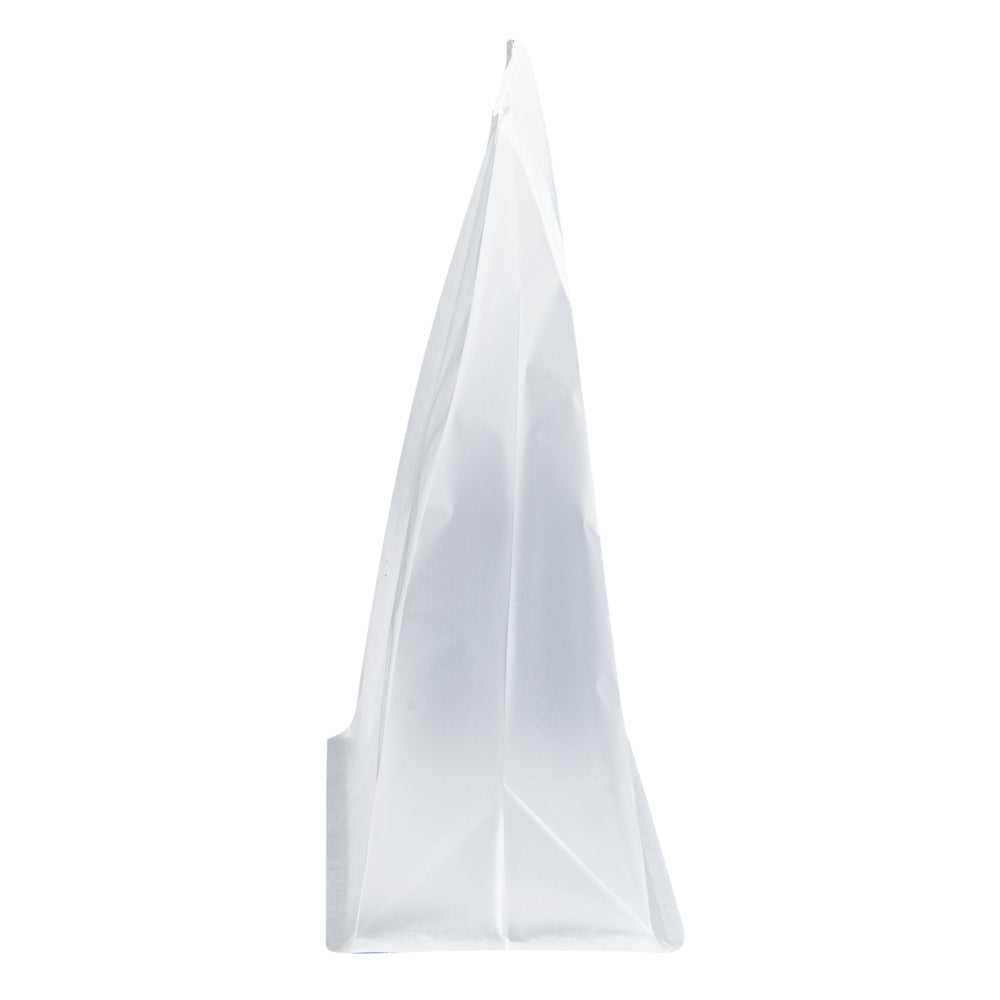 Bag Tek White Cotton Paper Tin Tie Bag - with Clear Window - 8 3/4" x 4 1/2" x 10 3/4" - 100 count box