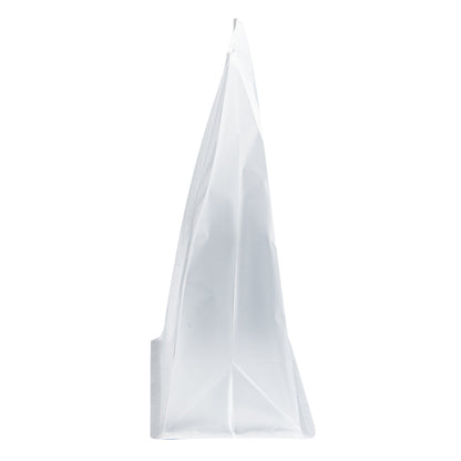 Bag Tek White Cotton Paper Tin Tie Bag - with Clear Window - 8 3/4" x 4 1/2" x 10 3/4" - 100 count box