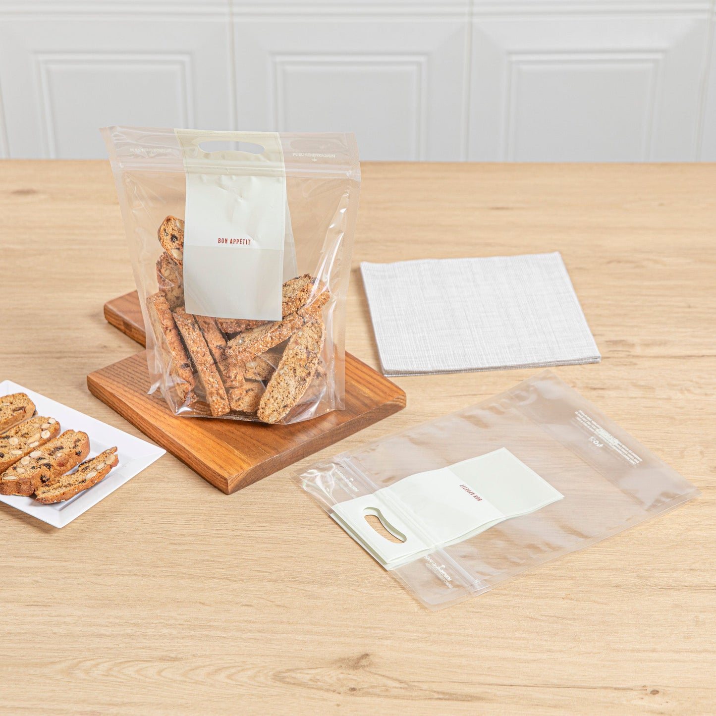 Bag Tek Clear Plastic Gusset Zip Bag - with Handles - 8 1/4" x 3 1/2" x 10 1/2" - 100 count box