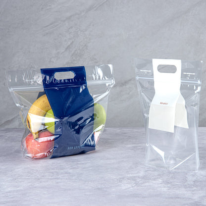 Bag Tek Clear Plastic Gusset Zip Bag - with Handles - 8 1/4" x 3 1/2" x 10 1/2" - 100 count box