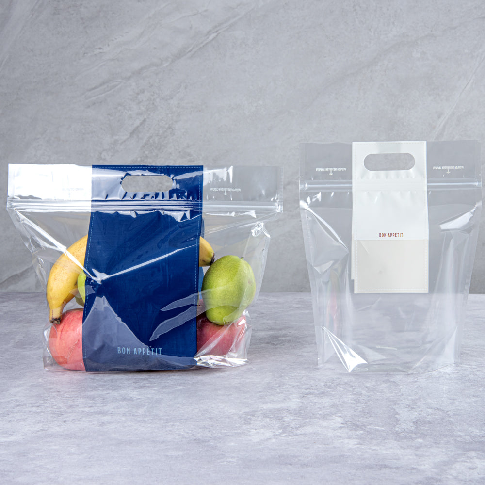 Bag Tek Clear Plastic Gusset Zip Bag - with Handles - 8 1/4" x 3 1/2" x 10 1/2" - 100 count box