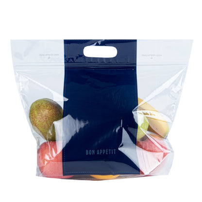 Bag Tek Clear Plastic Gusset Zip Bag - with Handles - 12 1/2" x 4 1/4" x 10 1/2" - 100 count box