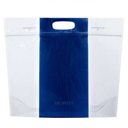 Bag Tek Clear Plastic Gusset Zip Bag - with Handles - 12 1/2" x 4 1/4" x 10 1/2" - 100 count box