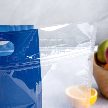 Bag Tek Clear Plastic Gusset Zip Bag - with Handles - 12 1/2" x 4 1/4" x 10 1/2" - 100 count box