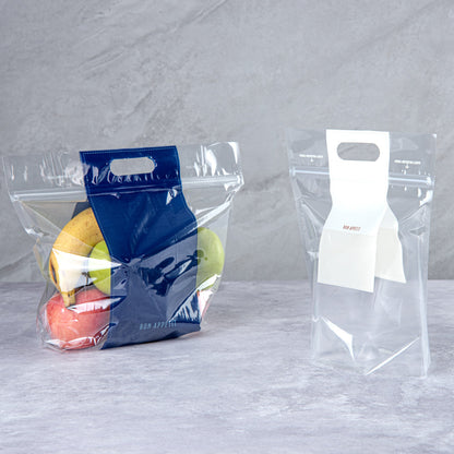Bag Tek Clear Plastic Gusset Zip Bag - with Handles - 12 1/2" x 4 1/4" x 10 1/2" - 100 count box