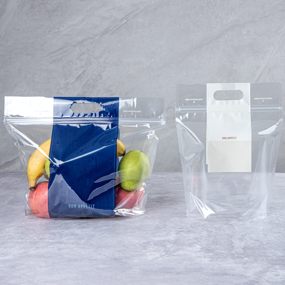 Bag Tek Clear Plastic Gusset Zip Bag - with Handles - 12 1/2" x 4 1/4" x 10 1/2" - 100 count box