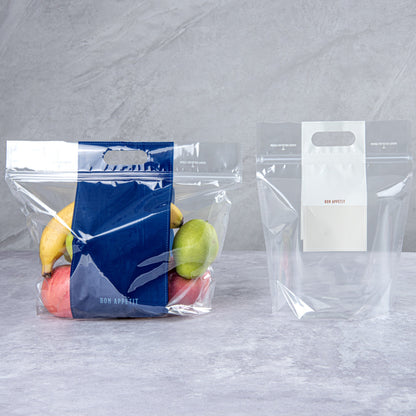 Bag Tek Clear Plastic Gusset Zip Bag - with Handles - 12 1/2" x 4 1/4" x 10 1/2" - 100 count box