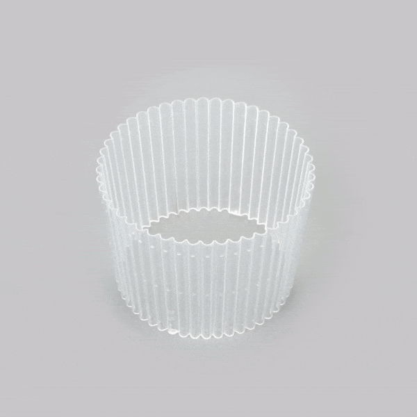 Bev Tek Clear Plastic Ripple Hot / Cold Cup Sleeve - Fits 12, 16 and 24 oz - 1000 count box