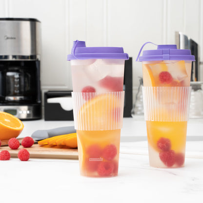 Bev Tek Clear Plastic Ripple Hot / Cold Cup Sleeve - Fits 12, 16 and 24 oz - 1000 count box