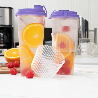 Bev Tek Clear Plastic Ripple Hot / Cold Cup Sleeve - Fits 12, 16 and 24 oz - 1000 count box