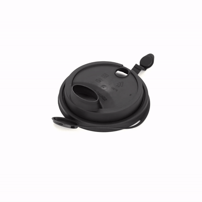 Bev Tek Black Plastic 2-in-1 Straw or Sippy Cup Lid - with Two Plugs, Fits 12, 16 and 24 oz - 500 count box