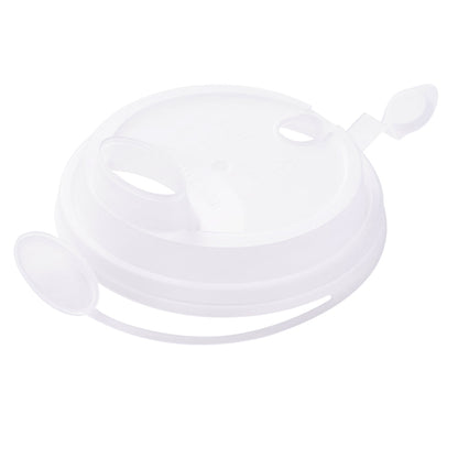 Bev Tek Clear Plastic 2-in-1 Straw or Sippy Cup Lid - with Two Plugs, Fits 12, 16 and 24 oz - 25 count box