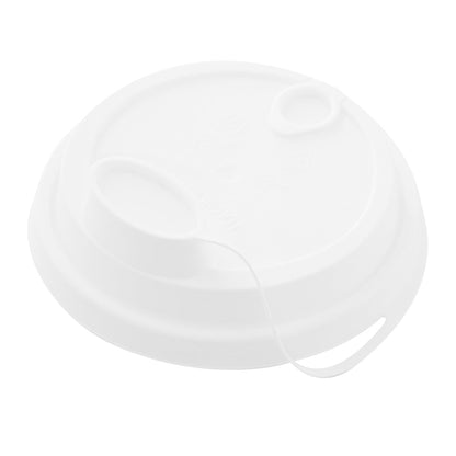 Bev Tek White Plastic 2-in-1 Straw or Sippy Cup Lid - with Two Plugs, Fits 12, 16 and 24 oz - 25 count box