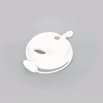 Bev Tek White Plastic 2-in-1 Straw or Sippy Cup Lid - with Two Plugs, Fits 12, 16 and 24 oz - 500 count box