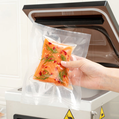 Fresh Hero Clear Plastic Vacuum Packaging Bag - for Chamber Vacuum Sealer, 3 mil, BPA-Free - 6" x 8" - 100 count box