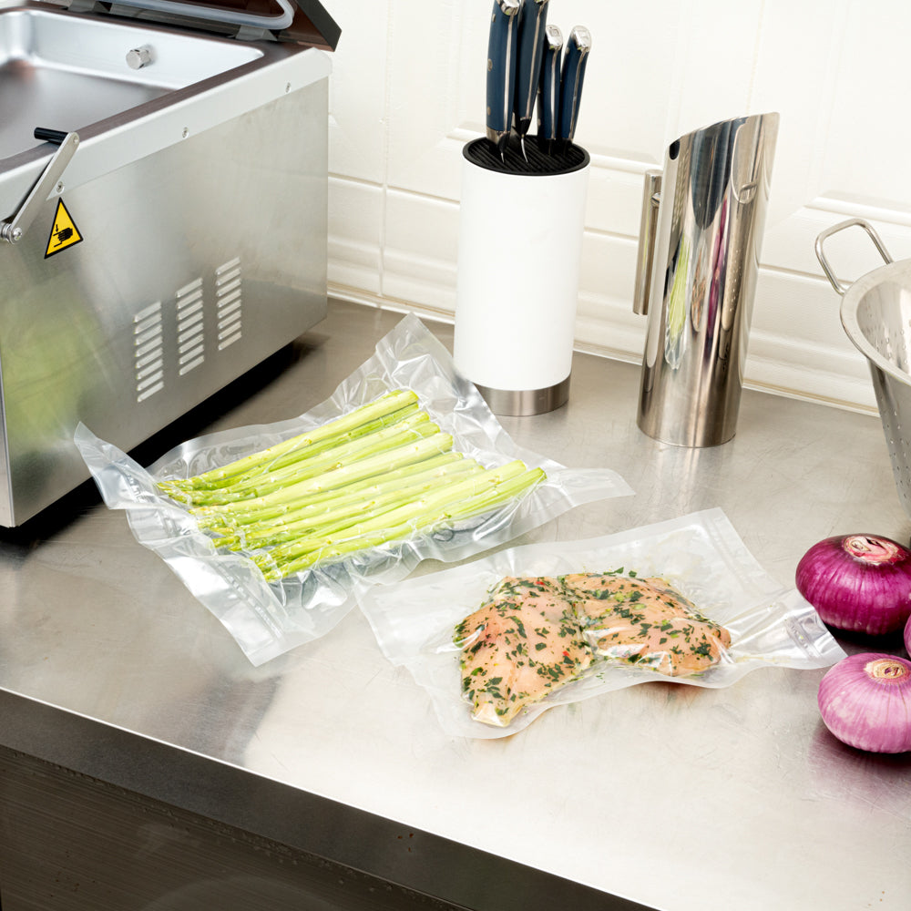 Fresh Hero Clear Plastic Vacuum Sealer Bag - for Chamber Vacuum Sealer, 3 mil, BPA-Free - 12" x 8" - 1000 count box