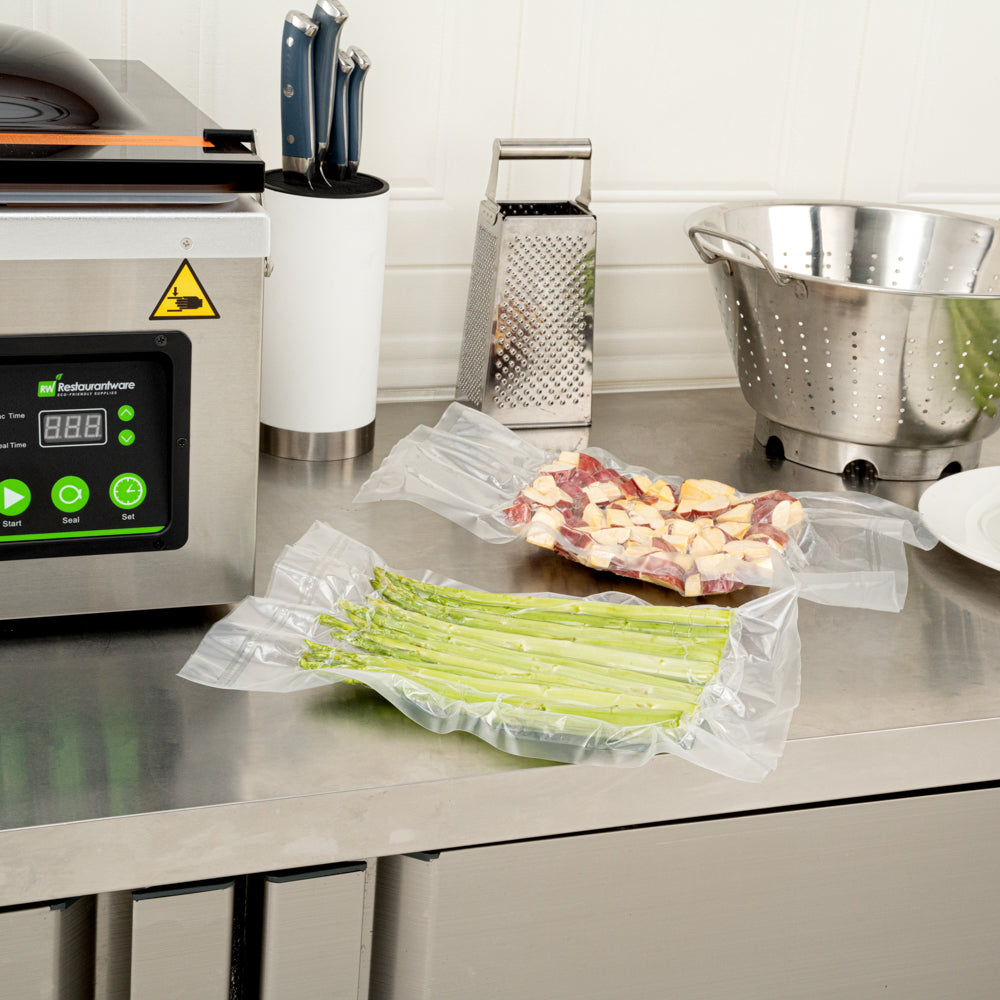 Fresh Hero Clear Plastic Vacuum Packaging Bag - for Chamber Vacuum Sealer, 3 mil, BPA-Free - 16" x 12" - 100 count box