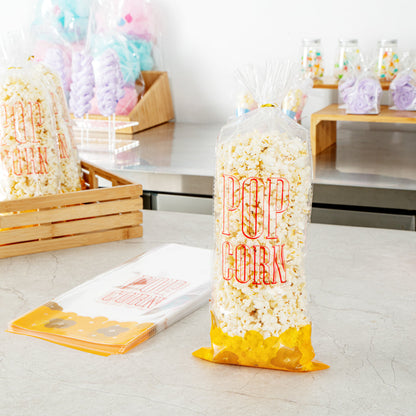 Bag Tek Clear Plastic Popcorn Bag - 17" x 7" - 100 count box