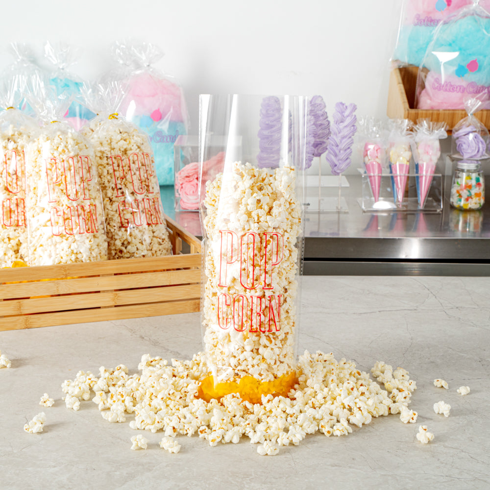 Bag Tek Clear Plastic Popcorn Bag - 17" x 7" - 100 count box