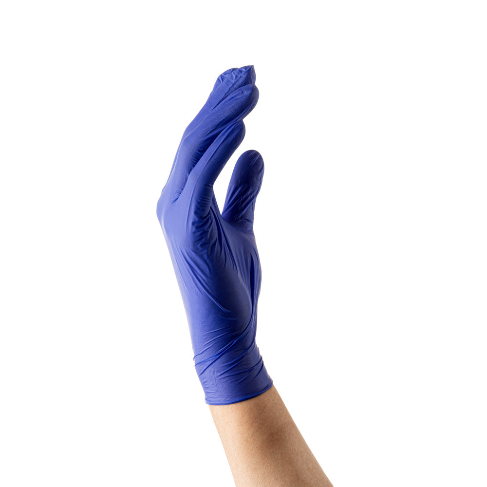 Low Derma Blue Small Nitrile Gloves - Hypoallergenic, Non-Sterile, Powder-Free - 100 count box