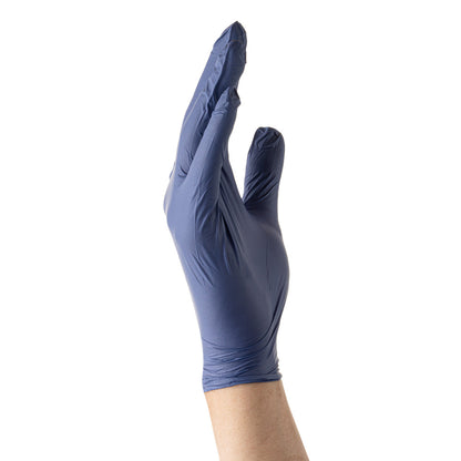Low Derma Dark Blue Small Nitrile Gloves - Hypoallergenic, Non-Sterile, Powder-Free - 100 count box