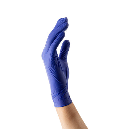 Low Derma Blue Medium Nitrile Gloves - Hypoallergenic, Non-Sterile, Powder-Free - 100 count box