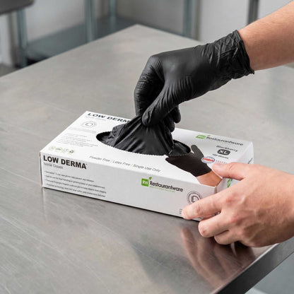 Low Derma Blackberry Large Nitrile Gloves - Hypoallergenic, Non-Sterile, Powder-Free - 100 count box