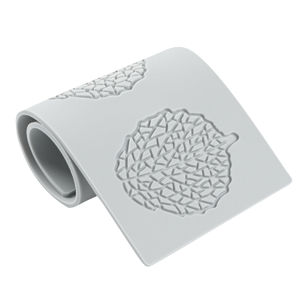 Pastry Tek Gray Silicone Autumn Leaf Fondant Impression Mat - 1 count box